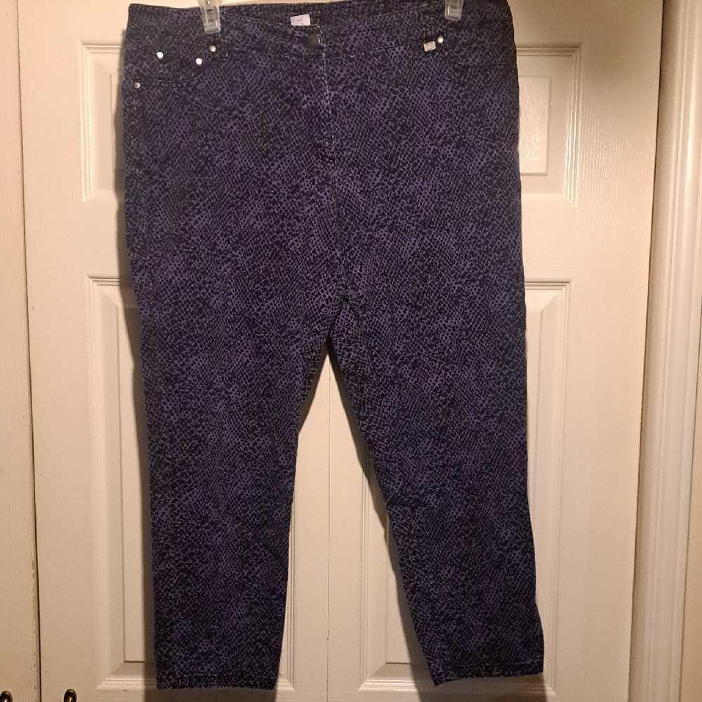 🌌 TanJay Black/Purple Snake skin Patterned Womens Pants Comfortable Sleek fit
